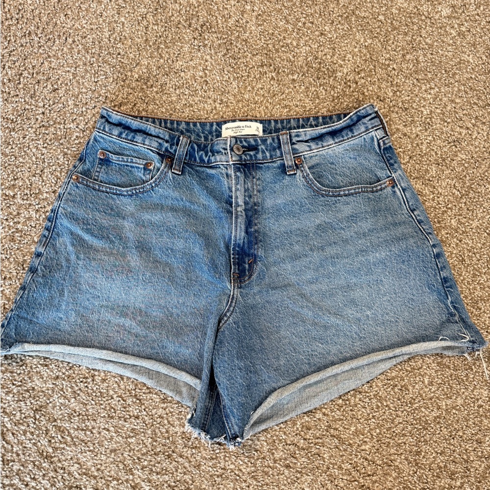 Abercrombie & Fitch High-Waist Light Blue Denim Jean Shorts